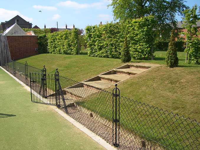 Tennis court with obelisk fencing built by AMSS
